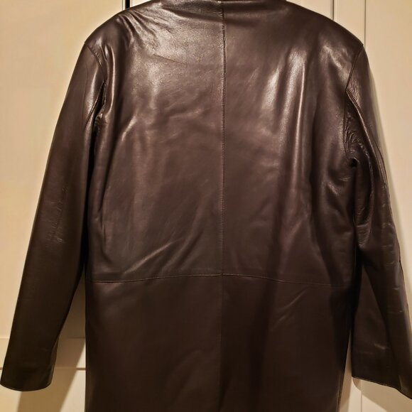 Men's Leather Three-Quarter Jacket - Picture 2 of 3